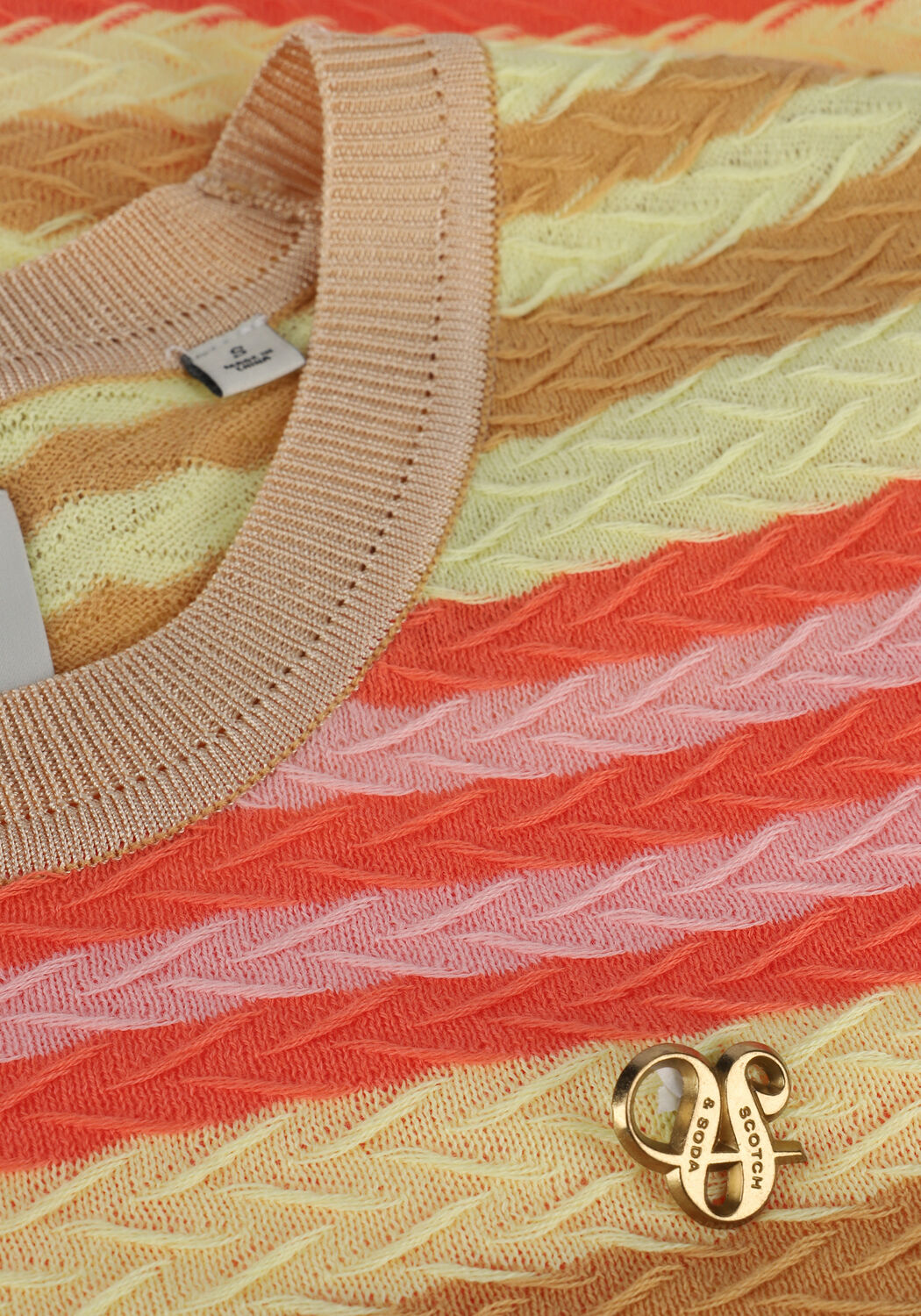 Multi SCOTCH & SODA Top SPECIAL KNITTED SHORT SLEEVE TOP - large