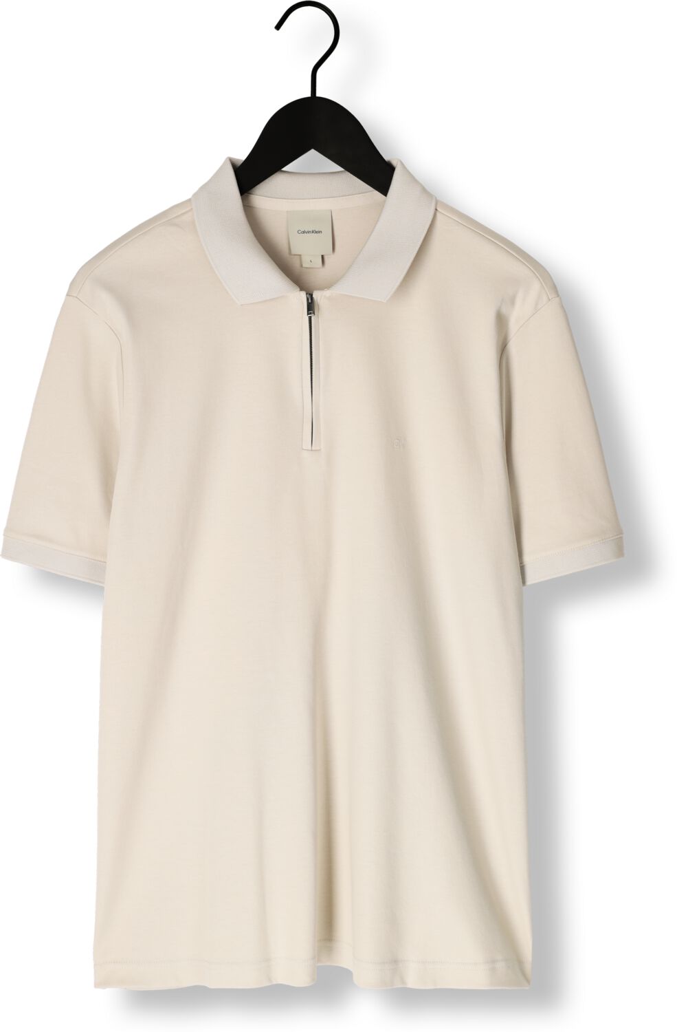 CALVIN KLEIN Heren Polo's & T-shirts Liquid Touch Welt Zip Polo Beige