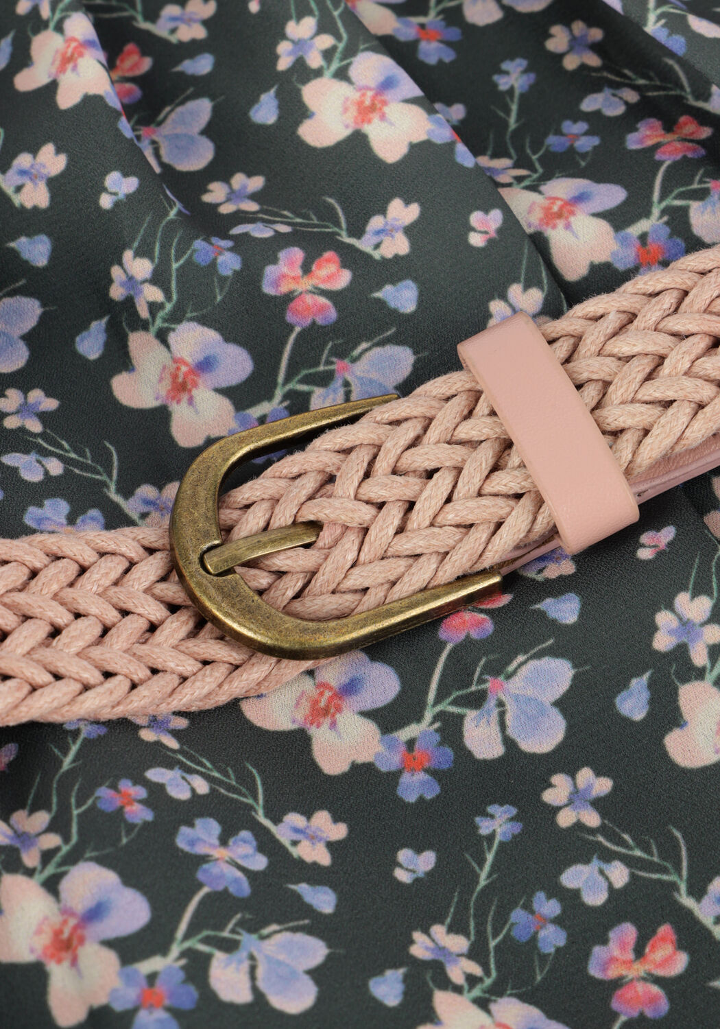 Donkergroene NONO Mini jurk MAAN AOP WATERCOLOR DRESS - large