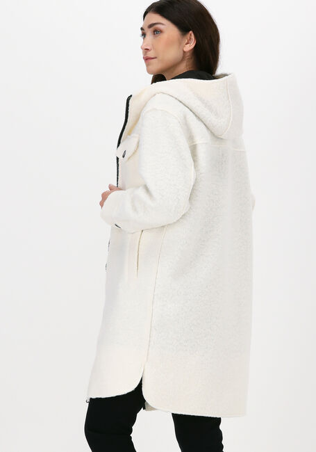 Witte BEAUMONT Teddy jas BOUCLE LONG HOODED JACKET - large