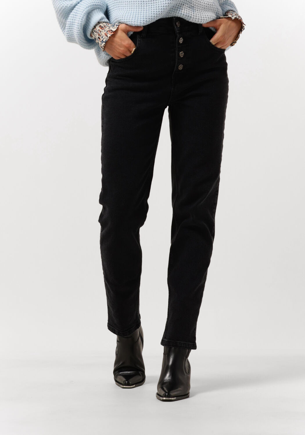 Ikks Slim jeans donkerrood-donkergrijs luipaardprint casual uitstraling Mode Spijkerbroeken Slim jeans 