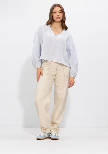 Lichtblauwe ANOTHER LABEL Blouses ALFLORENCE TOP L/S - large