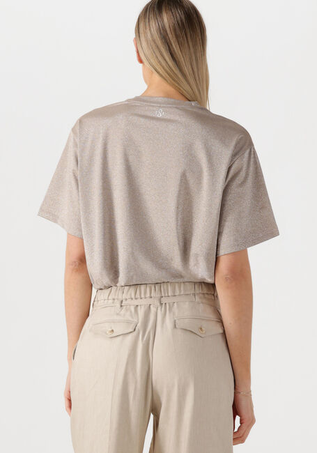 Beige SUMMUM T-shirt BOXY TOP SOFT LUREX JERSEY - large