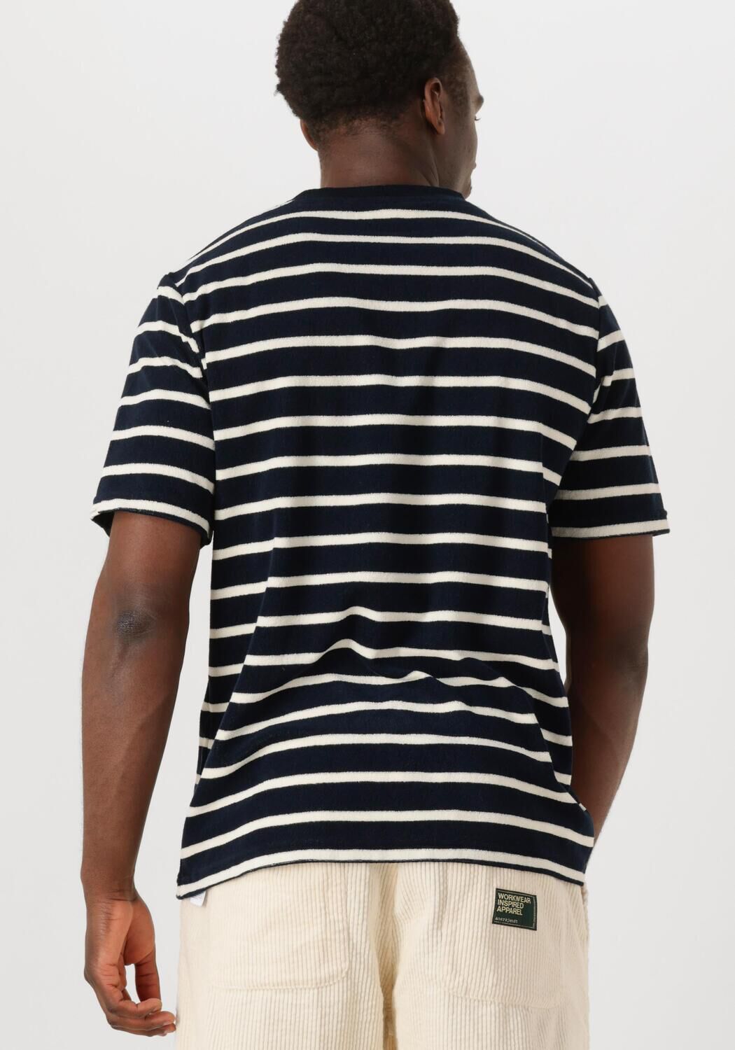 ANERKJENDT Heren Polo's & T-shirts Akkikki Frotte Stripe Tee Zwart