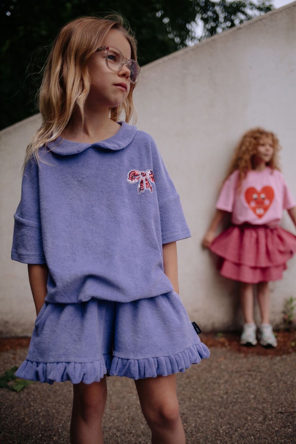 Paarse DAILY BRAT Korte broek SUZY SHORTS PAISLEY - large