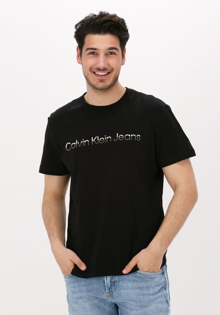 Zwarte CALVIN KLEIN T-shirt MIXED INSTITUTIONAL TEE - large