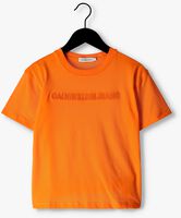 Oranje CALVIN KLEIN T-shirt RAISED EMBRO LOGO T-SHIRT - medium