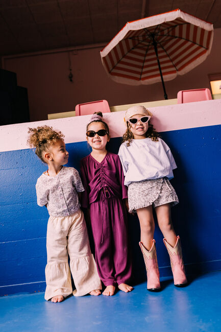 Paarse JACKY SUE Wijde broek ELSA PANTS - large