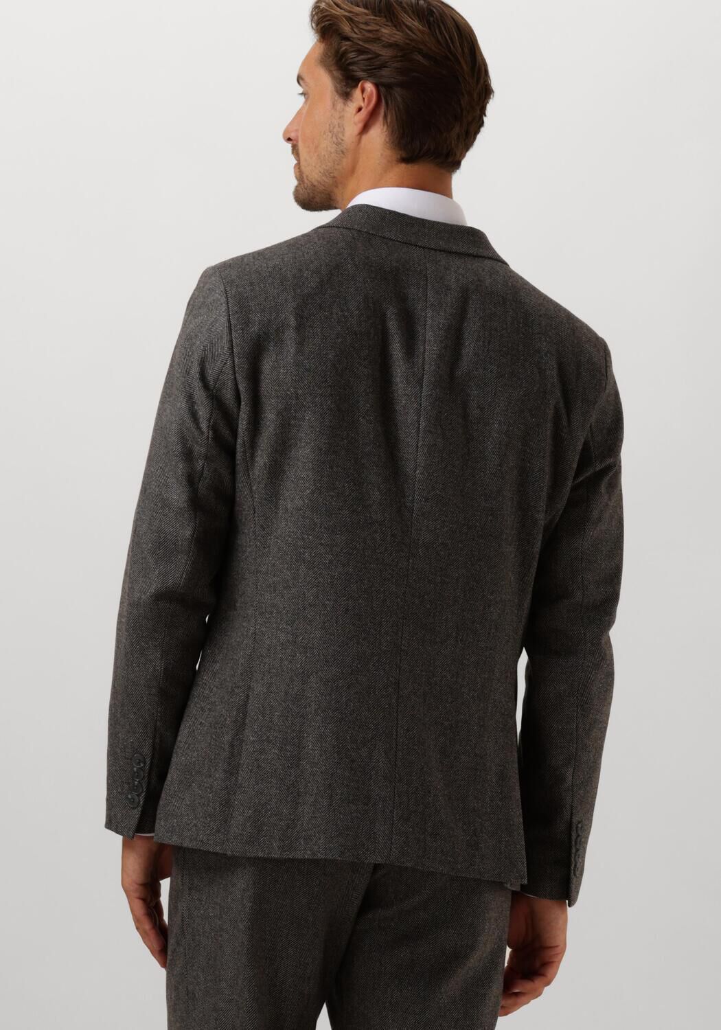 SELECTED HOMME Heren Colberts Slhslim-reed Wool Blz Grijs