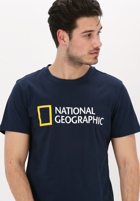 Donkerblauwe NATIONAL GEOGRAPHIC T-shirt UNISEX T-SHIRT WITH BIG LOGO - large