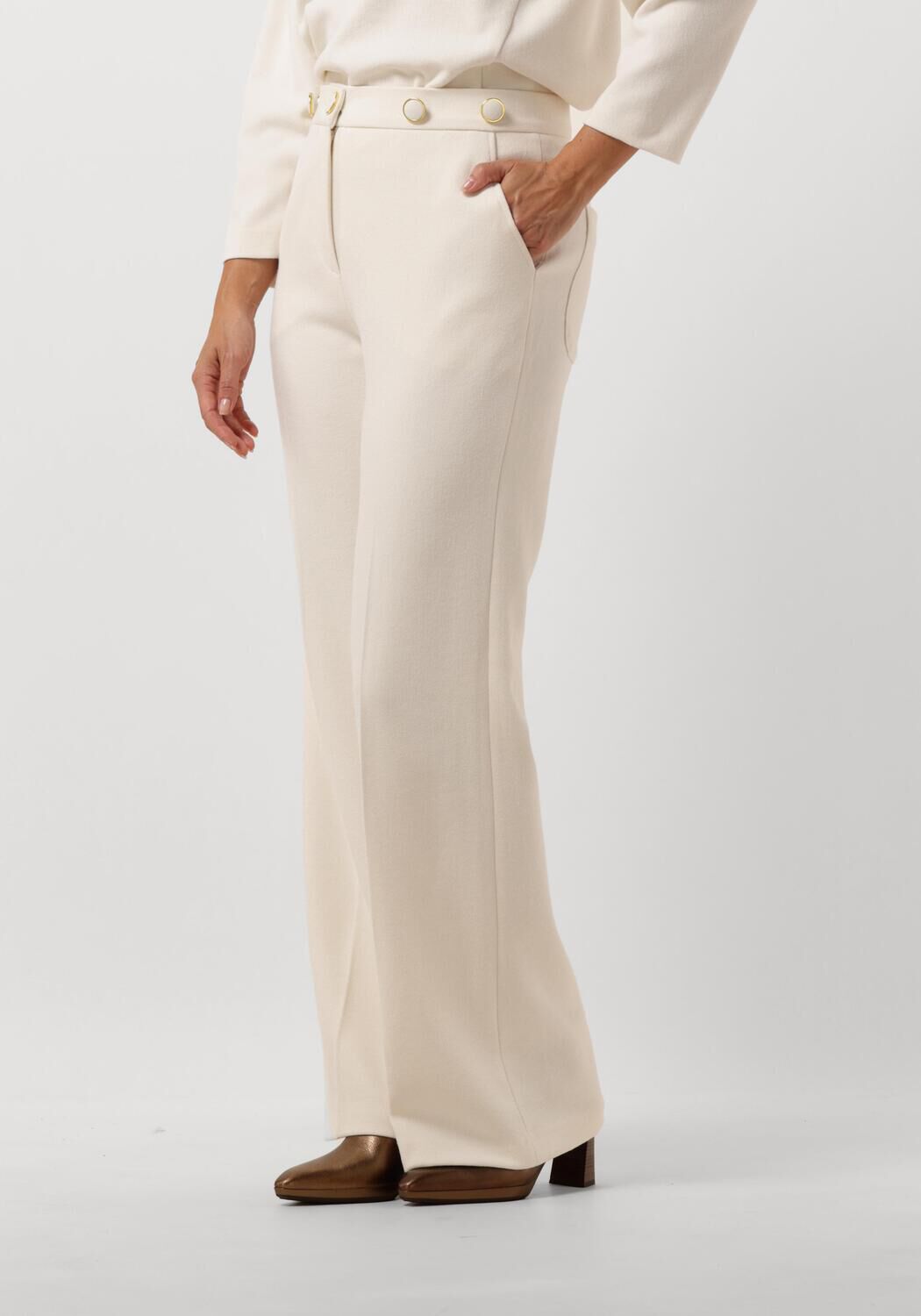 Caroline Biss Elegante Ecru Broek Beige Dames