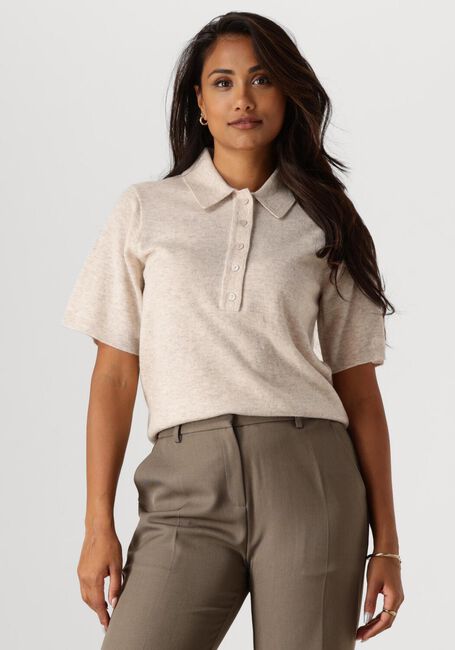 Ecru NEO NOIR T-shirt GRACIE KNIT POLO TEE - large