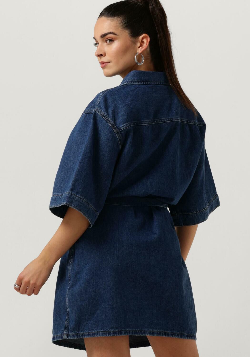 CALVIN KLEIN Dames Jurken Boxy Belted Shirt Dress Blauw