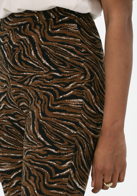 Bruine COLOURFUL REBEL Flared broek TIGER PEACHED FLARE PANTS - large