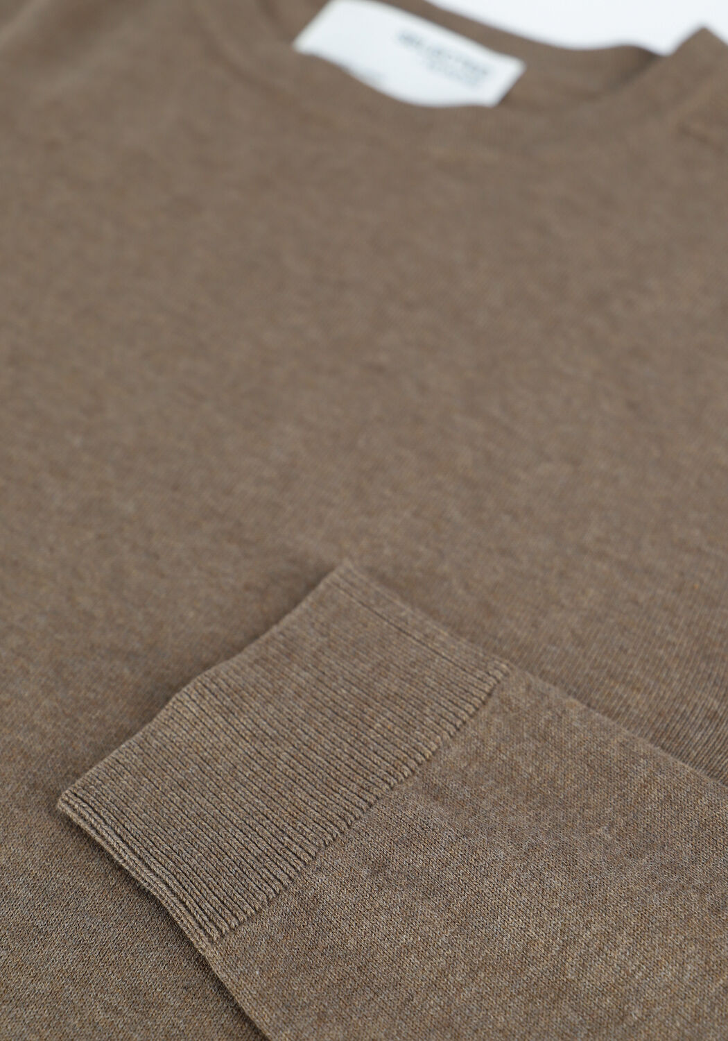 Bruine SELECTED MEN Trui SLHBERG CREW NECK NOOS - large