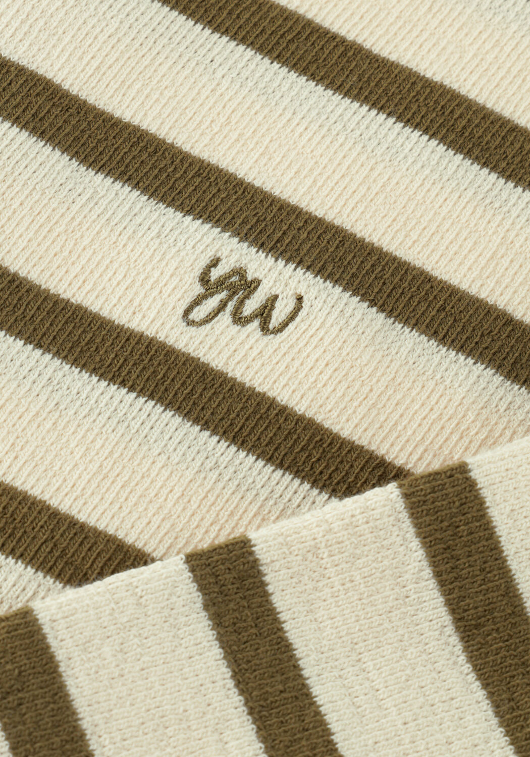 Beige YOUR WISHES T-shirt STRIPE TERRY RELAXED GRANDDAD LS - large