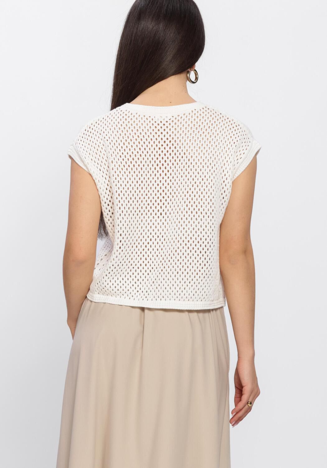 Witte AIMEE THE LABEL Tops & T-shirts NOA KNITTED TOP - large