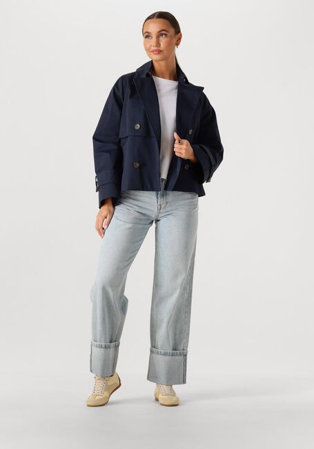 Donkerblauwe WITHBLACK Jack WBLOPHELIA SHORT TRENCHCOAT - large