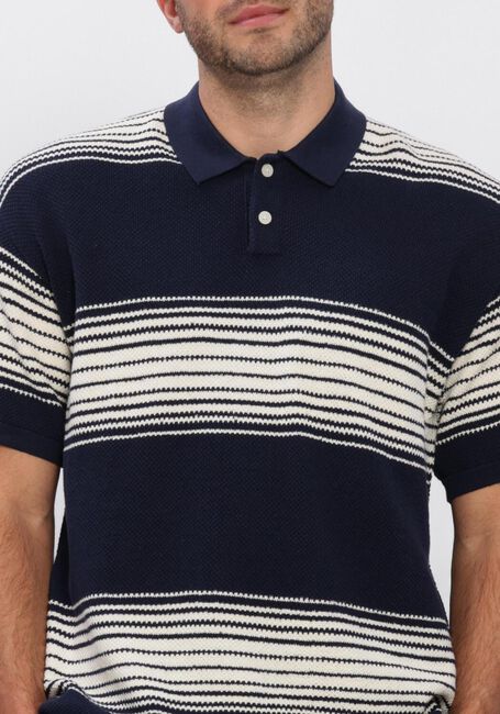 Donkerblauwe ANERKJENDT Polo AKSEB STRIPE POLO SS KNIT - large