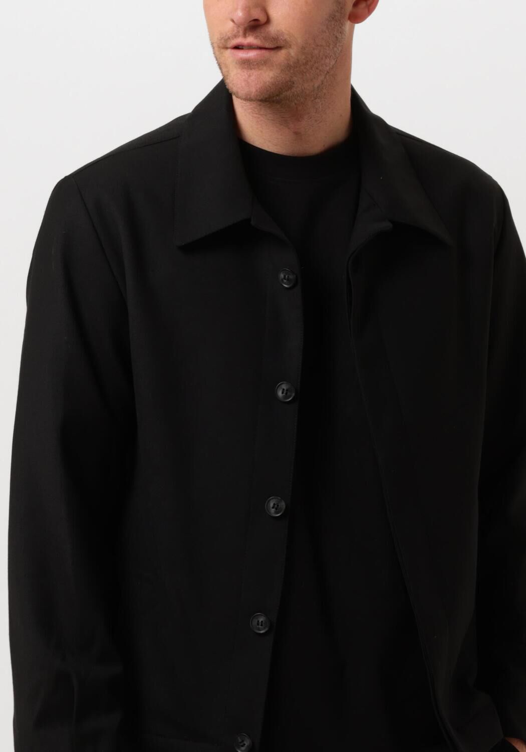 SELECTED HOMME Heren Overshirts Slh-kent Wool Hybrid Blz Zwart