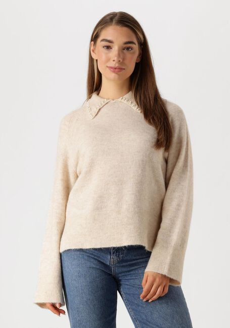 Beige Y.A.S. Trui YASNERIS LS KNIT PULLOVER - large