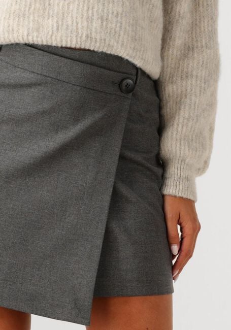Grijze GESTUZ Minirok GZPAULA MELANGE MW WRAP SKIRT - large