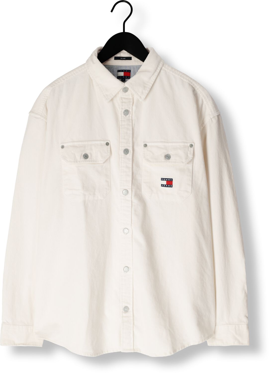 TOMMY JEANS Heren Overhemden Tjm Rlx Cord Shirt Ext Ecru