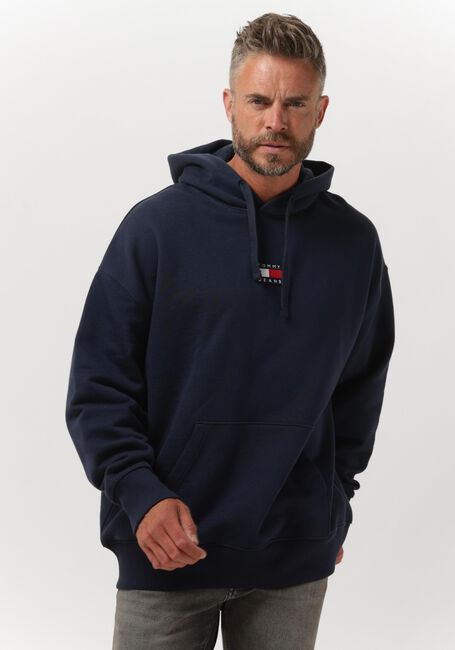 Donkerblauwe TOMMY JEANS Sweater TJM TOMMY BADGE HOODIE - large