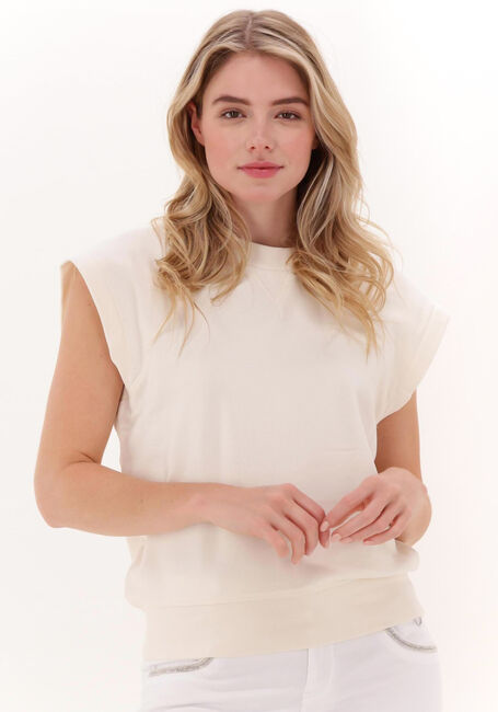 Gebroken wit SECOND FEMALE Top POLIFOLI SWEAT SS - large
