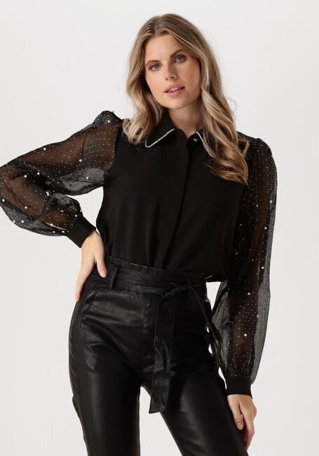 Zwarte AAIKO Blouses PILLAR STRASS PEARL PES 505 - large