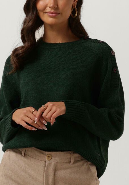 Groene SCOTCH & SODA Trui RELAXED FIT PULLOVER WITH BUTTON DETAIL - large