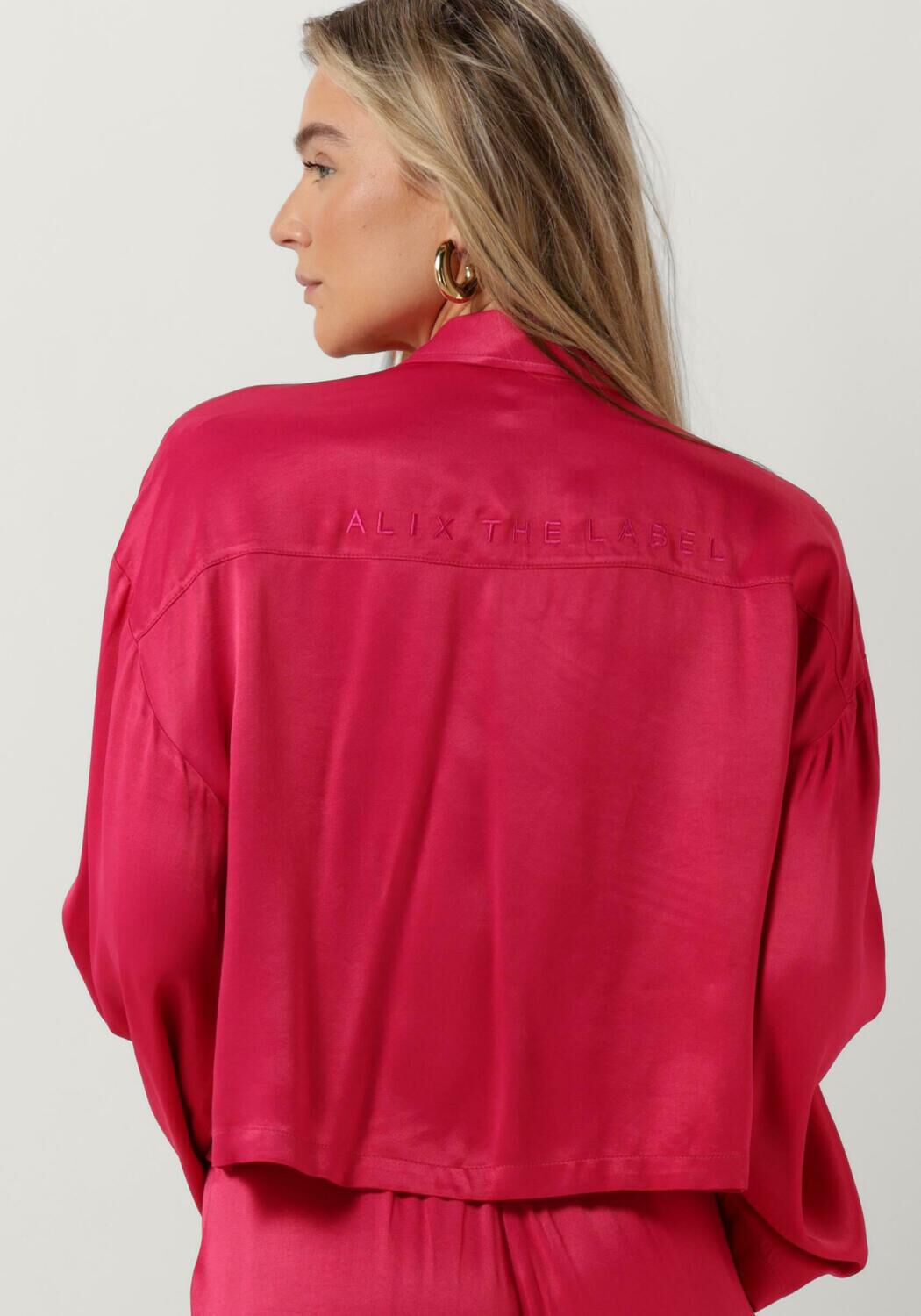 ALIX THE LABEL Dames Blouses Ladies Woven Kimono Sleeve Blouse Roze