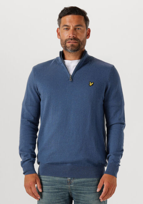 Blauwe LYLE & SCOTT Trui COTTON MERINO QUARTER ZIP JUMPER - large