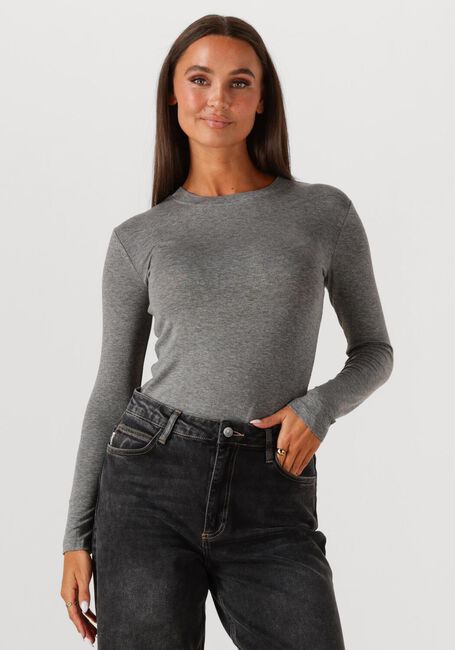 Grijze WITHBLACK Top WBLJOSEFINE LS TEE - large