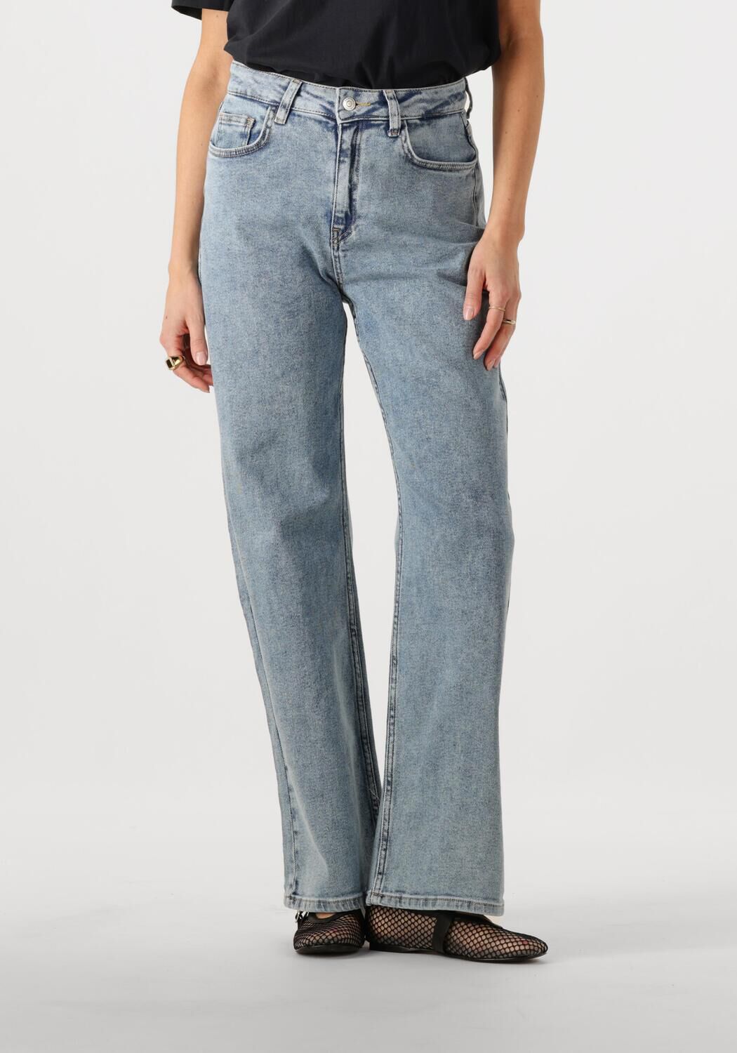 COLOURFUL REBEL Dames Jeans Gaias High Rise Wide Leg Denim Pants Blauw