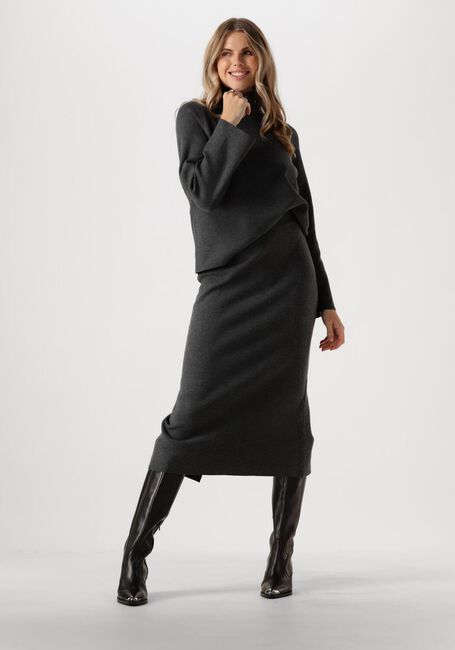 Donkergrijze OBJECT Midirok OBJREYNARD HW KNIT SKIRT - large