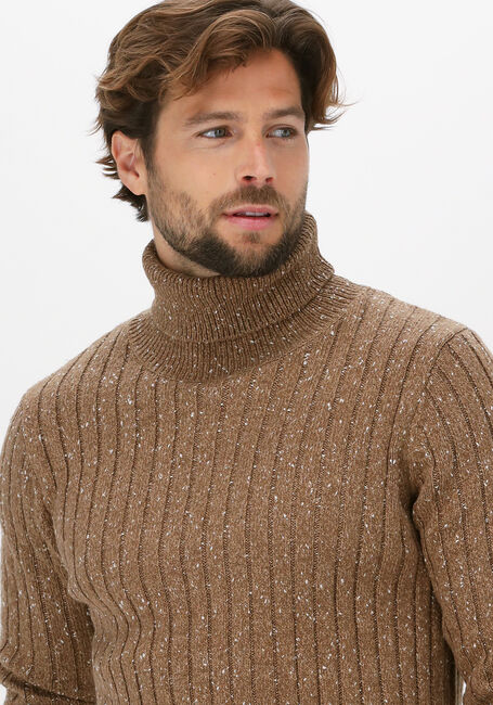 Khaki DSTREZZED Trui TURTLE NECK CABLE STRUCTURE NA - large