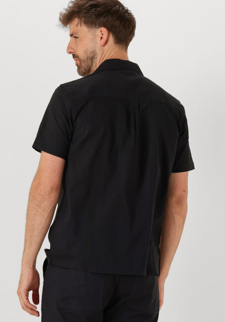 Zwarte ANERKJENDT Overhemden AKLEO SSS COT/LINEN SHIRT - large