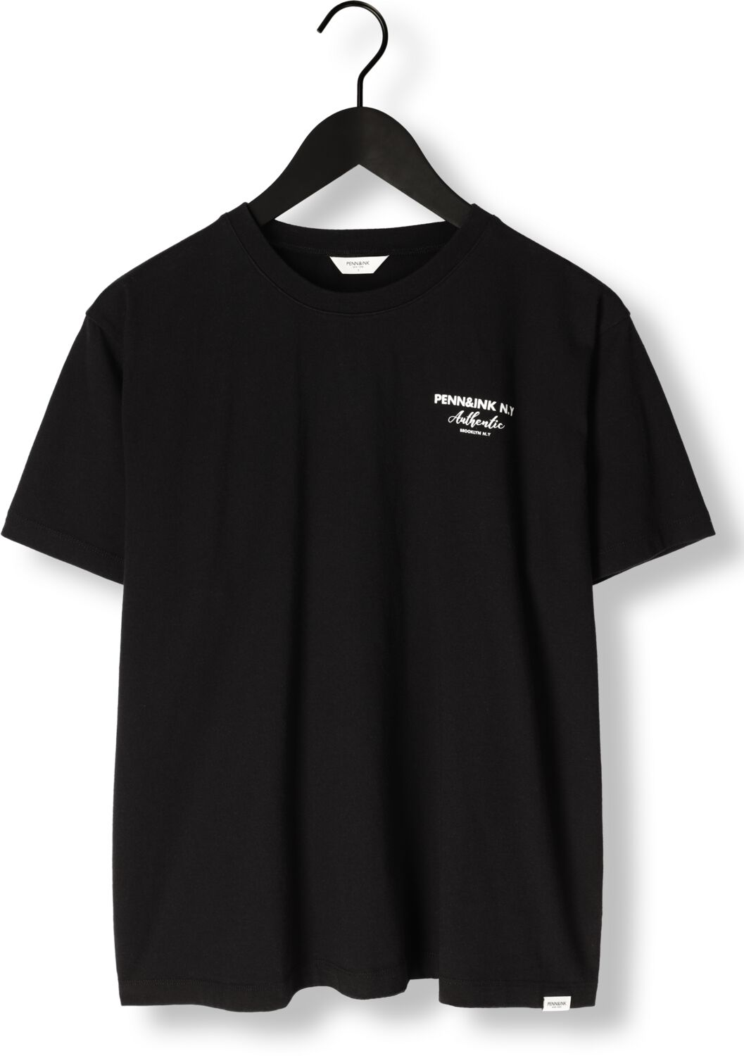 PENN & INK Dames Tops & T-shirts T-shirt Print Zwart