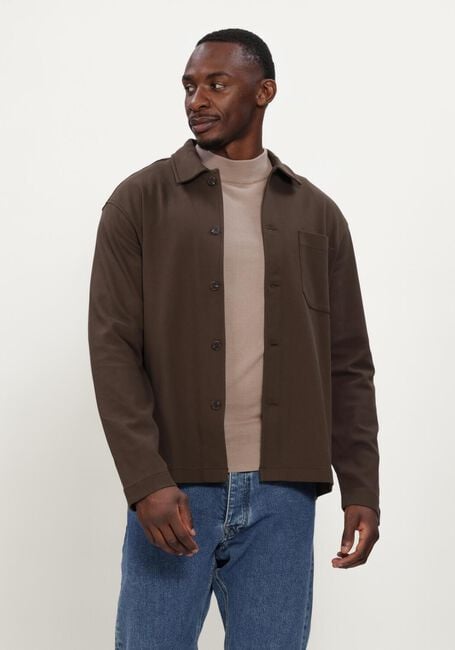 Bruine SELECTED MEN Overshirt SLMSOL LS OVERSHIRT - large