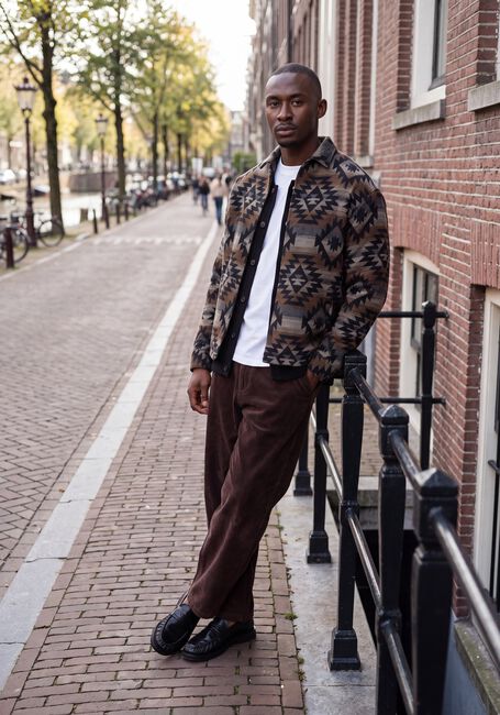 Bruine ANERKJENDT Wijde broek AKJACOB CORD PANT - large