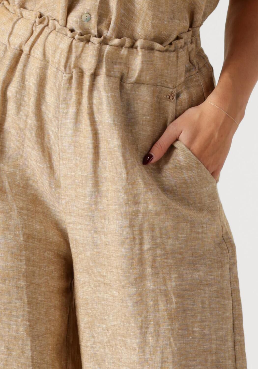 NUKUS Dames Broeken Debb Pants Melange Bruin