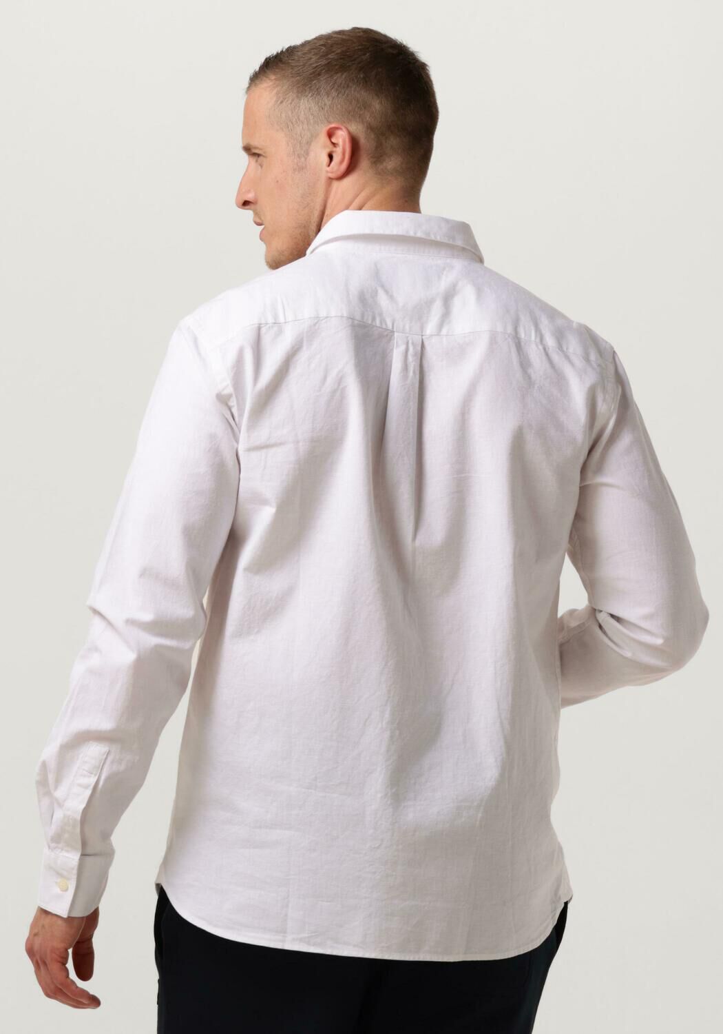 LYLE & SCOTT Heren Overhemden Cotton Linen Button Down Shirt Wit