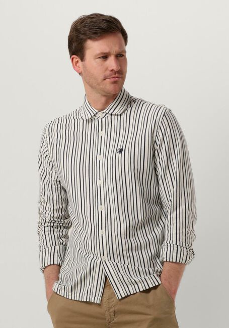 Lichtblauwe CAST IRON Casual overhemd LONG SLEEVE SHIRT JERSEY STRIPE WITH STRUCTURE - large