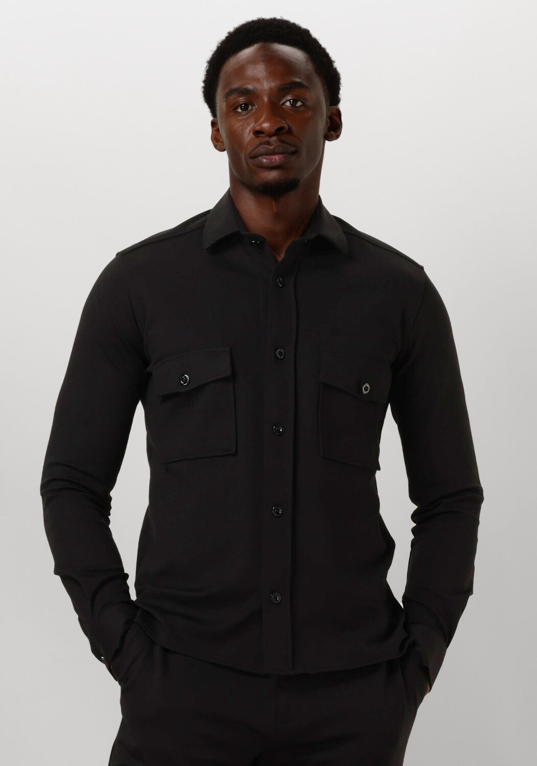 Genti Midtown Overshirts in Zwart Black Heren