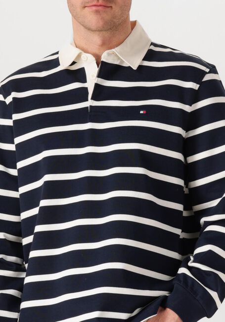Donkerblauwe TOMMY HILFIGER Polo ESSENTIAL STRIPED RUGBY - large