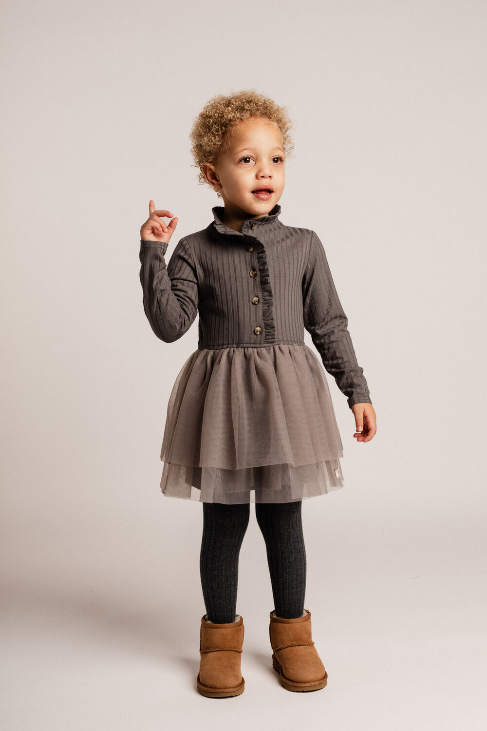 Grijze BAJE STUDIO Mini jurk MARLY - large