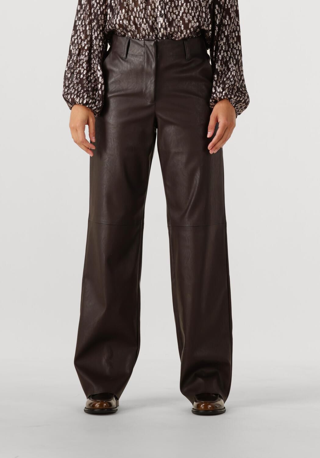 KNIT-TED Dames Broeken Naomi Pant Bruin