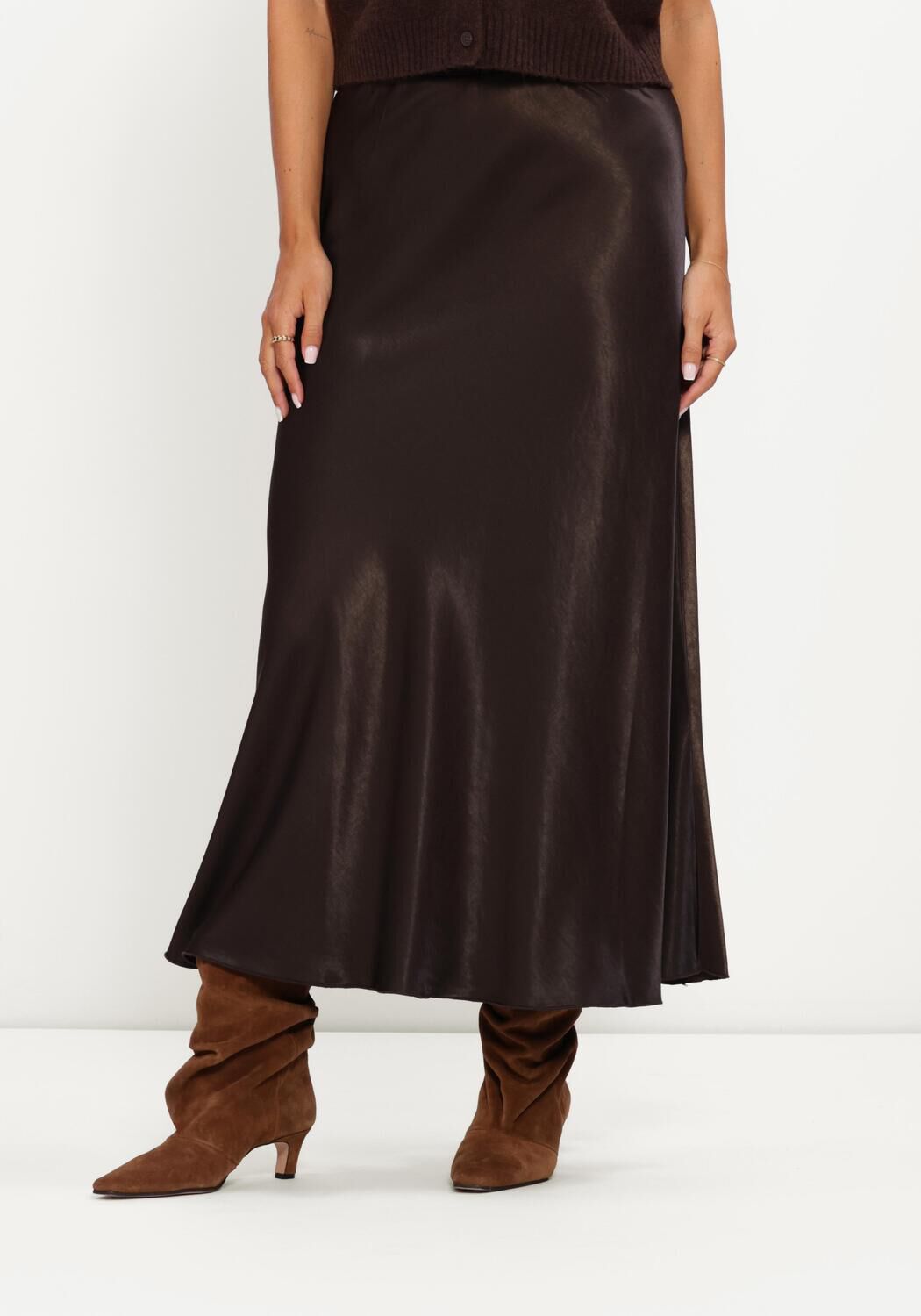 Bruine MSCH COPENHAGEN Maxirok MSCHNICOLETTE ULLAS SKIRT - large