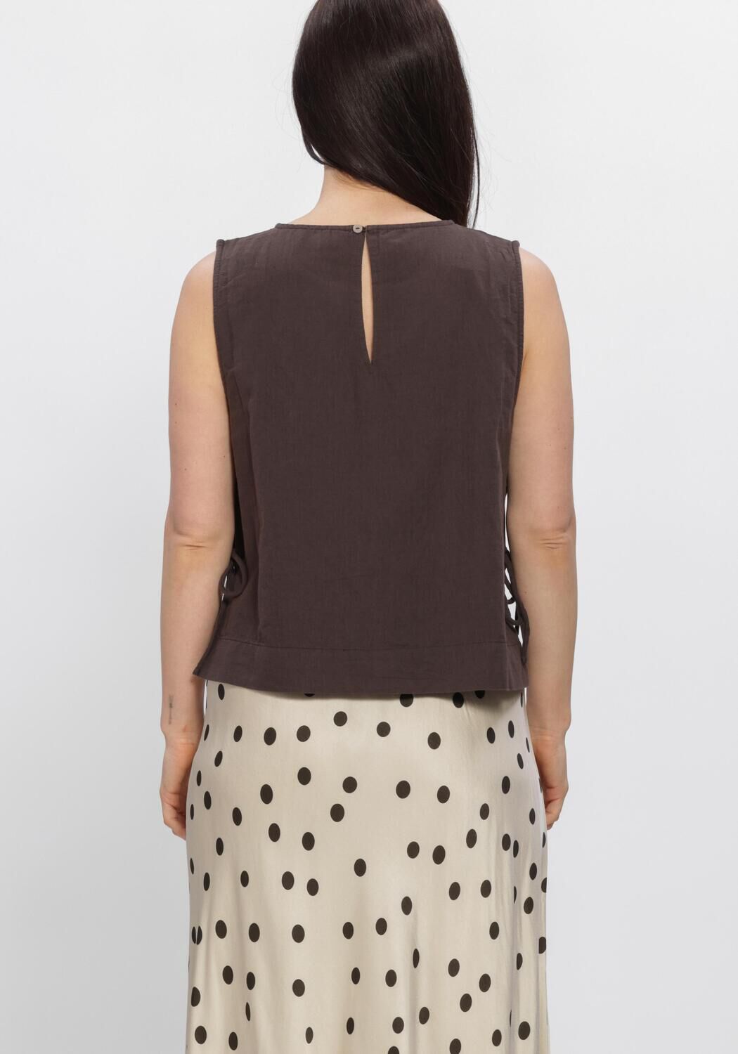 Bruine NEO NOIR Truien/vesten SVETLANA LINEN TOP - large